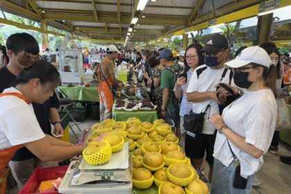 台中市優質葡萄、水蜜桃、高接梨於台北希望廣場展售　中市農業局力邀民眾選購優質農產品