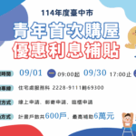 住宅貸款利息補貼9月開跑　台中加碼補助青年購屋最高6萬