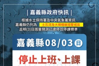 豪大雨灌不停！嘉義縣周日續停班課　故宮南院休館休園