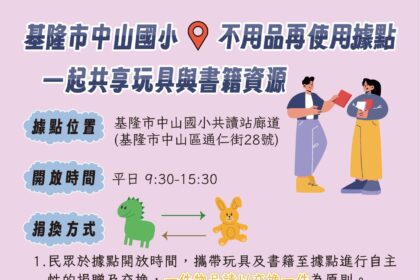 基隆環保新據點！中山國小成立二手玩具書籍交換站