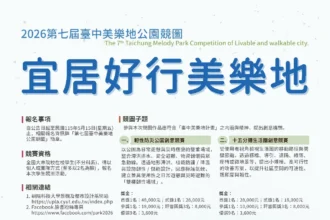 第七屆台中美樂地公園競圖開跑！ 總獎金高達26.3萬元　歡迎全國大專院校學生踴躍參與