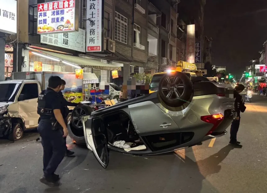 男毒駕逆向險撞2童　自撞貨車四輪朝天遭逮