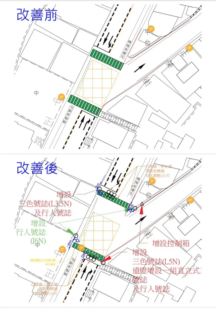 基隆中正路與正榮街口增設交通號誌　提升行人通行安全