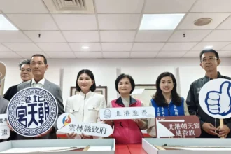 三面進香旗　一段信仰史　雲縣府修復清代古物縫補北港進香媽祖文化