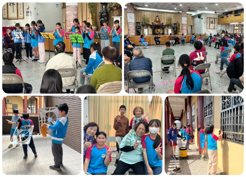 員山鄉七賢國小學童歲末送暖行公益　關懷蘭陽仁愛之家長者　妙志法師:實踐佛光山推行『做好事、說好話、存好心』三好精神