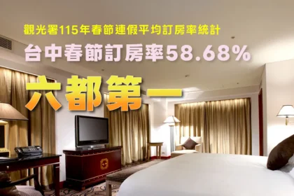 中市春節訂房率六都第一　金典酒店總統套房幸運兒出爐