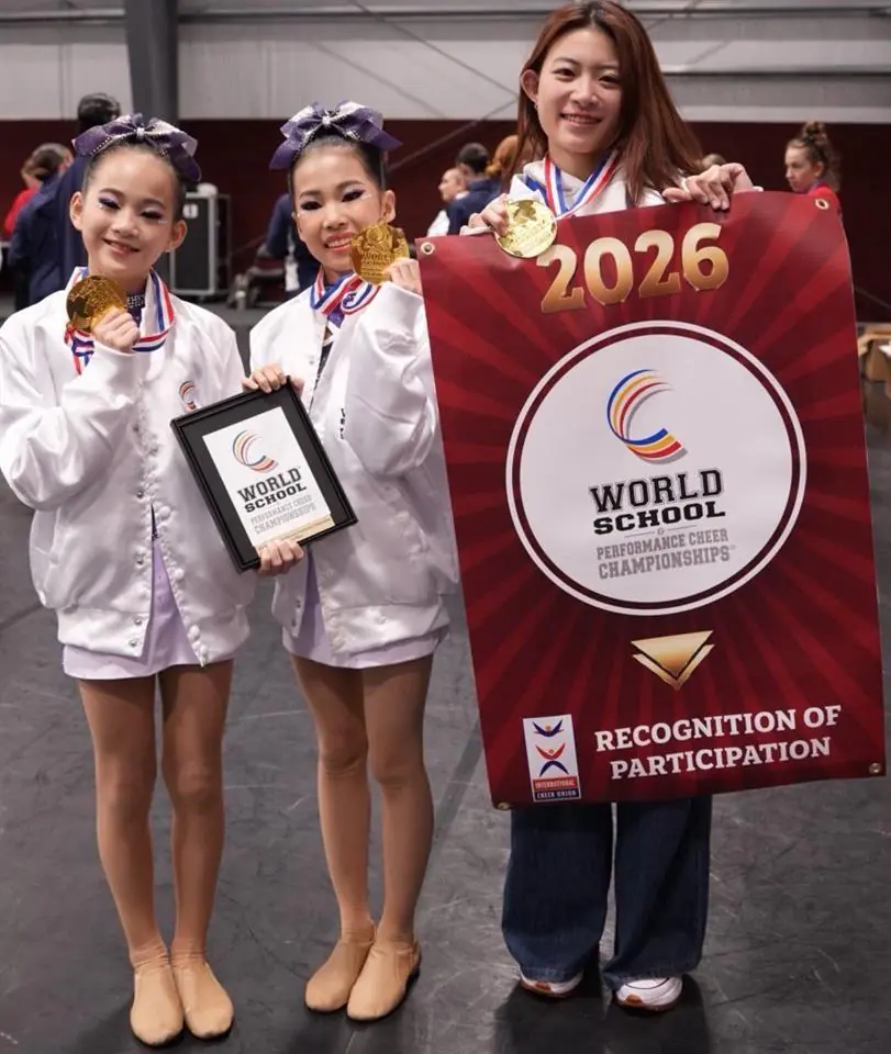 榮耀彰化　世界喝采　員林國小游捷米、張璦薇勇奪　2026世界中小學啦啦隊錦標賽雙人彩球冠軍