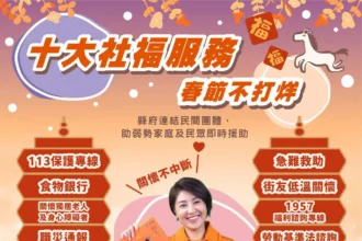 十大社會福利及勞政業務春節不打烊措施　南投縣政府關心您「115年歲末送暖-關懷系列」