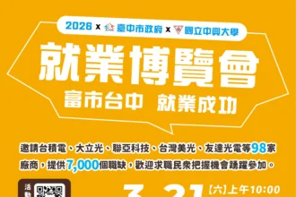 中市府助青年「校園職達未來」！　 3/21中興大學就博會釋7,000 職缺