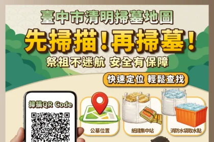 掃墓不迷航！　中市首創清明服務整合地圖 公墓路線、防火水源、紙錢集中全掌握