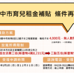 台中市育兒租金補貼放寬所得限制　擴大照顧育兒家庭
