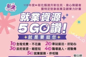 「就業資源5GO讚」提升新住民、身心障礙者暨特定對象就業及創業力活動熱烈報名中