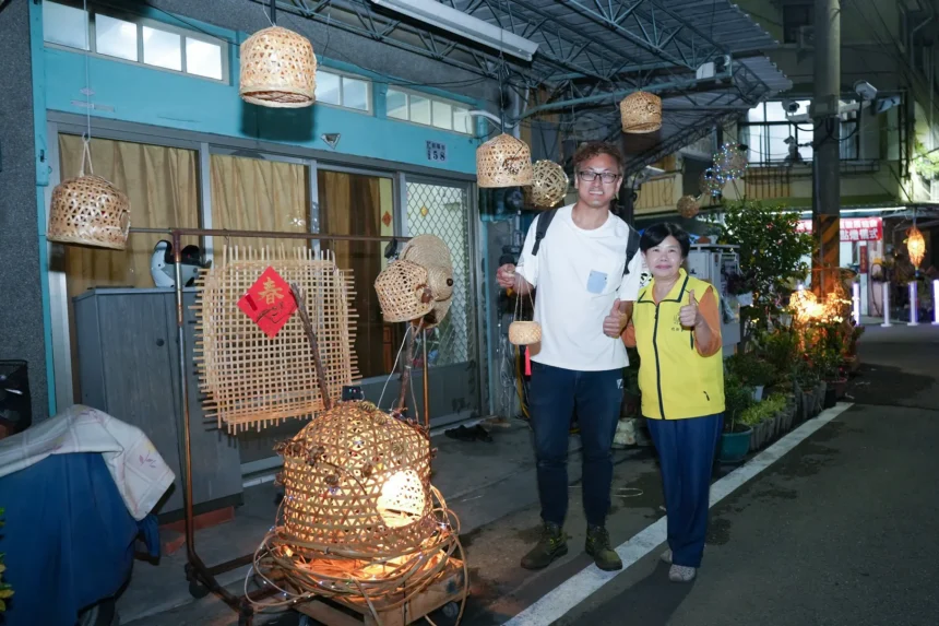嘉義市東區神農社區元宵節竹編燈籠亮燈　點亮街區文化與藝術新風貌