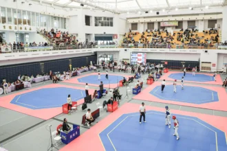 翁章梁縣長關心全中運跆拳道賽事　勉勵選手全力爭取佳績