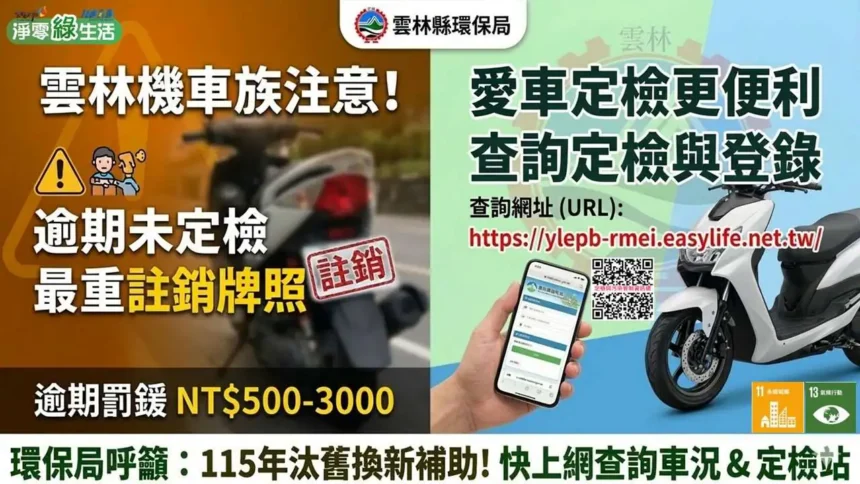 機車族注意！未定檢最重罰3,000元並註銷牌照　老舊機車未使用速辦理監理異動還可申請補助