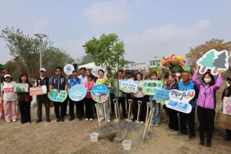 雲縣府於西螺舉辦植樹節活動　大小朋友在埔心安定公園一同種下綠意