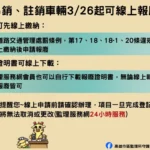 高雄市區監理所：吊、註銷牌照車輛開放線上報廢登記　報廢證明書開放自行下載