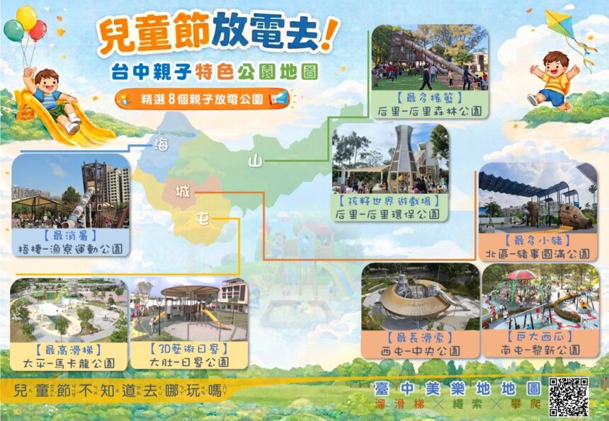 兒童節連假親子出遊首選台中！　建設局彙整特色公園放電攻略一次看