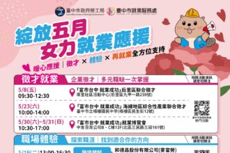綻放女力齊飛揚暖心應援助就業！　中市勞工局5月邀集百家企業提供逾4,000個職缺