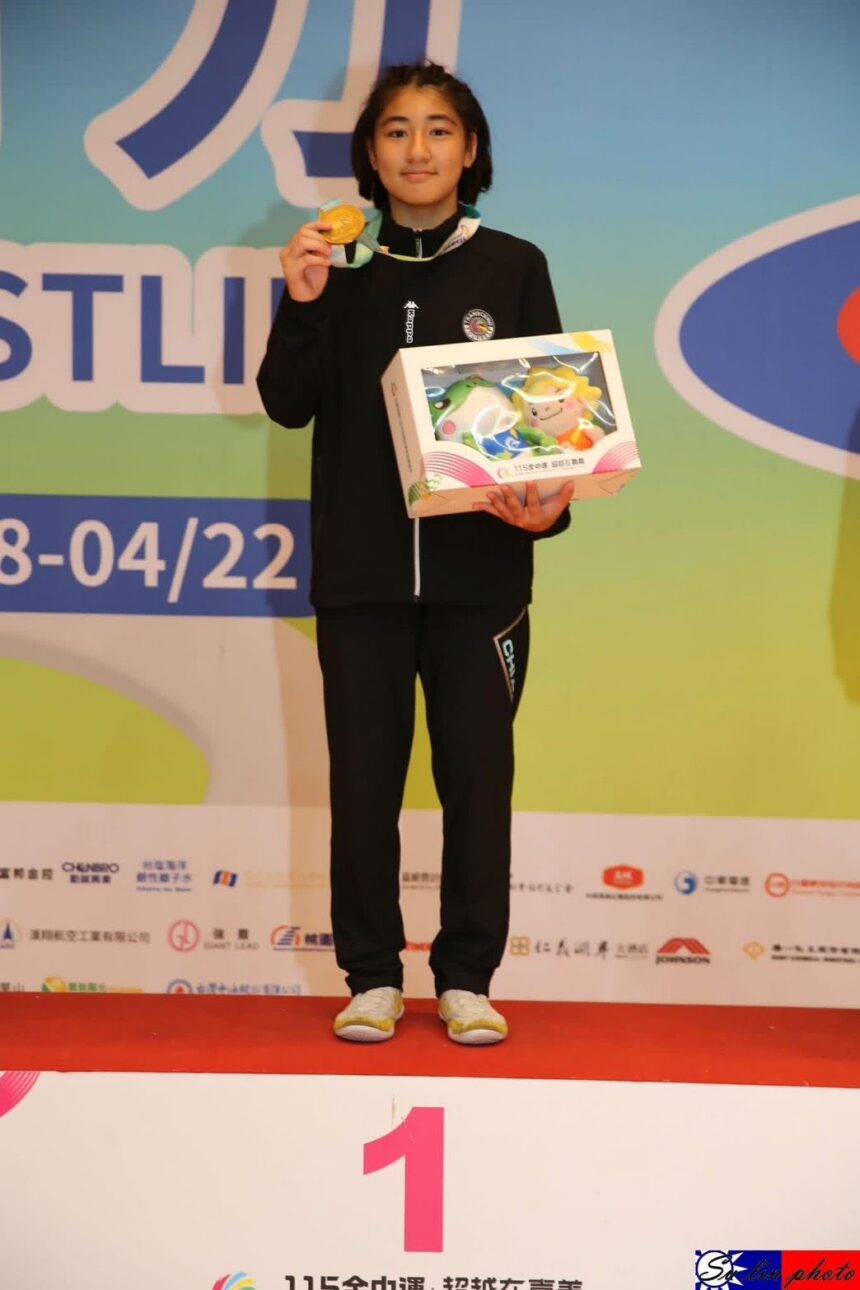 嘉義縣角力新秀穩健成長　朴子國中黃珞旖榮獲金牌