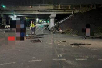 鹿港暖警捲袖主動協助清掃車禍碎片　避免造成二次交通事故　備受讚許