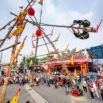 「全台獨嘉」鞦韆節登場　12米竹架高空競技　日本貴賓讚神乎奇技