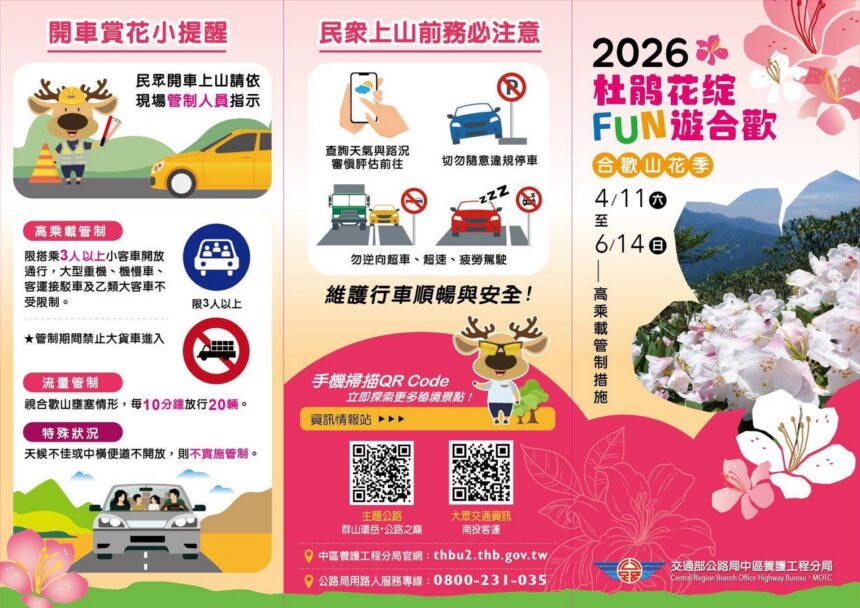 2026合歡山杜鵑花季登場　仁愛警加強交通疏導與高乘載管制